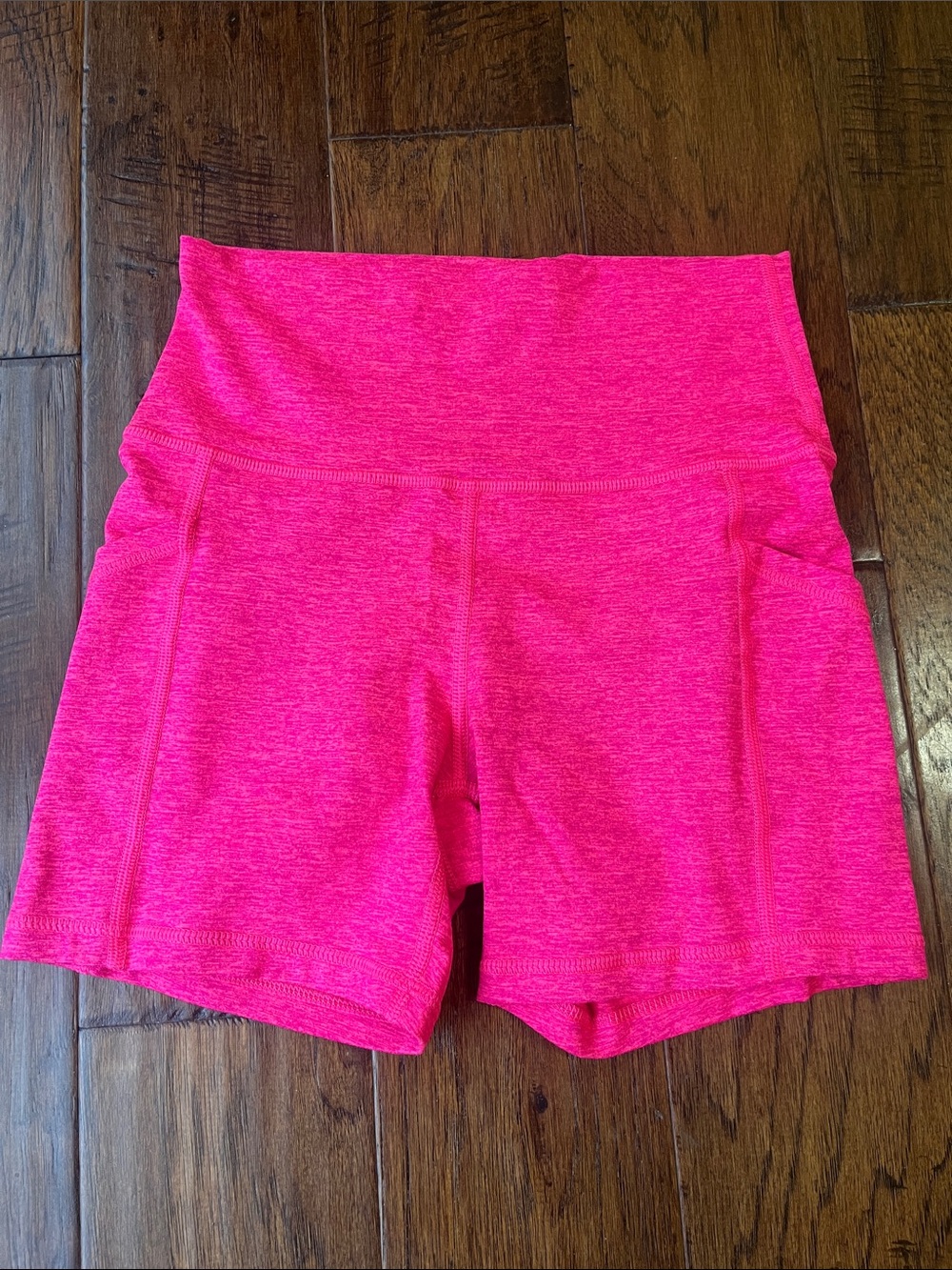 High-Rise Athletic Shorts in Neon Pink